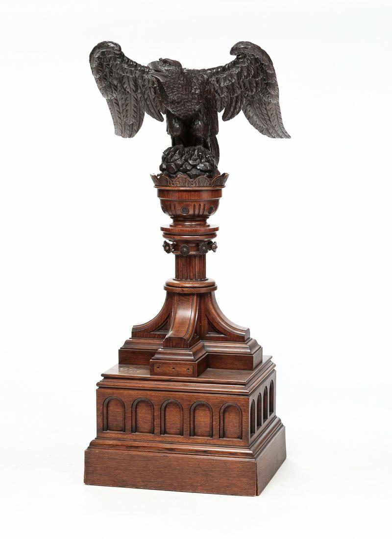 AMERICAN ROMANESQUE REVIVAL EAGLE LECTERN. (1 of 9)