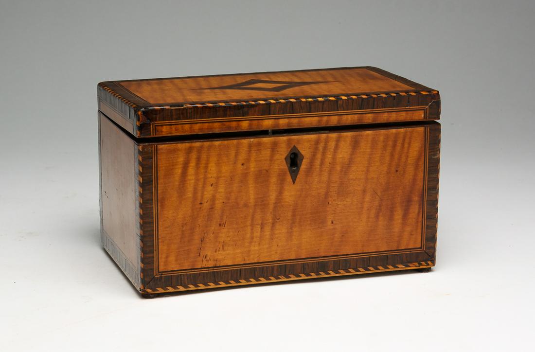 ENGLISH GEORGIAN TEA CADDY. (1 of 4)