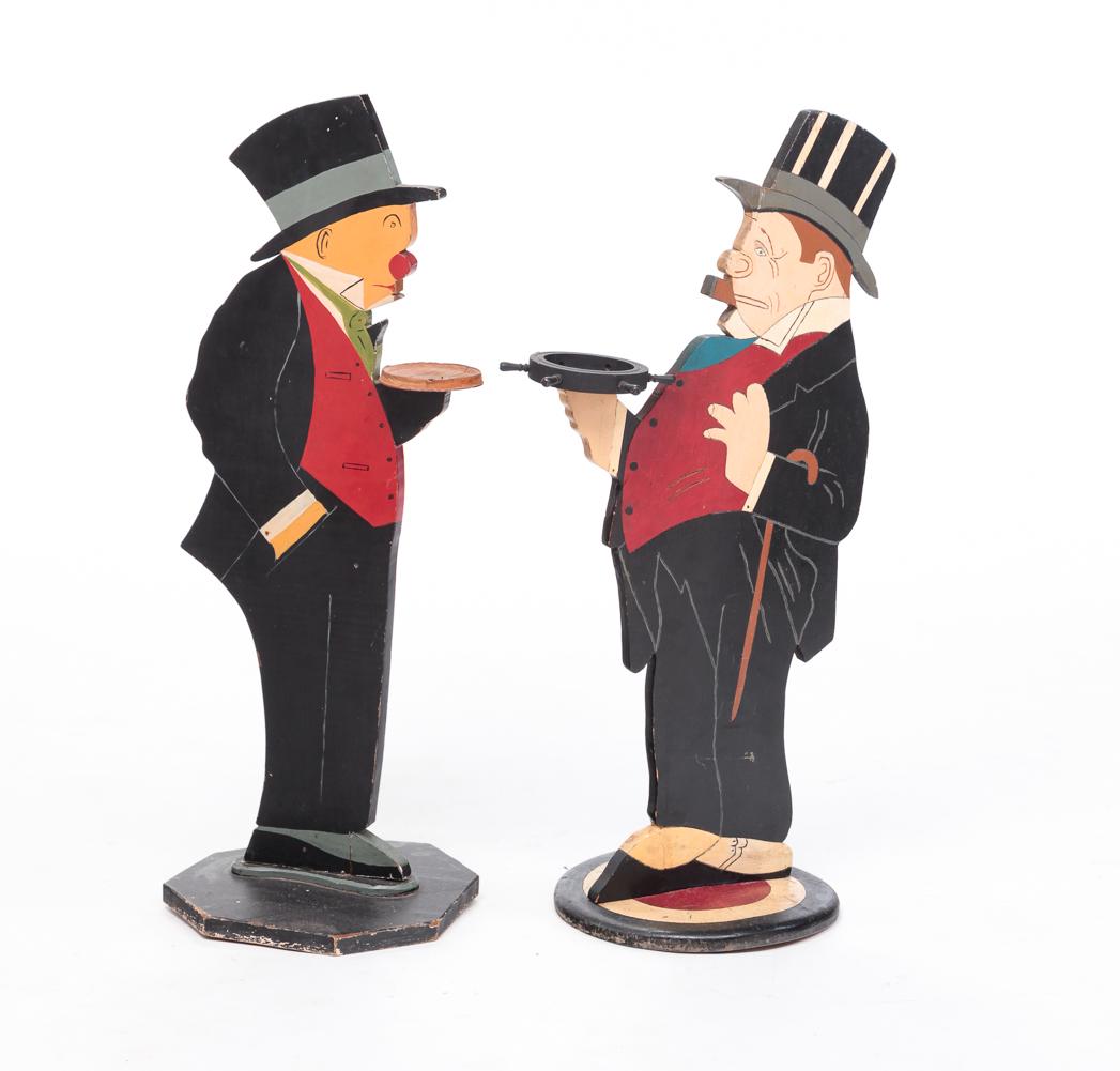 TWO AMERICAN JIGGS ASHTRAY STANDS. (1 of 4)