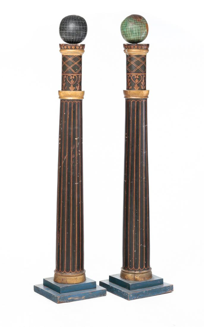 PAIR OF AMERICAN MASONIC LODGE COLUMNS. (1 of 5)