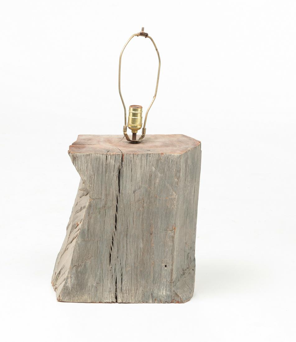 USABLE ART LOGJAM TABLE LAMP. (1 of 4)