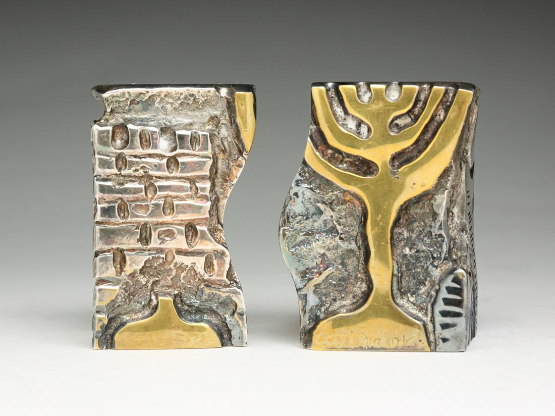 PAIR OF CANDLESTICKS SIGNED "AVIGDOR". (1 of 4)
