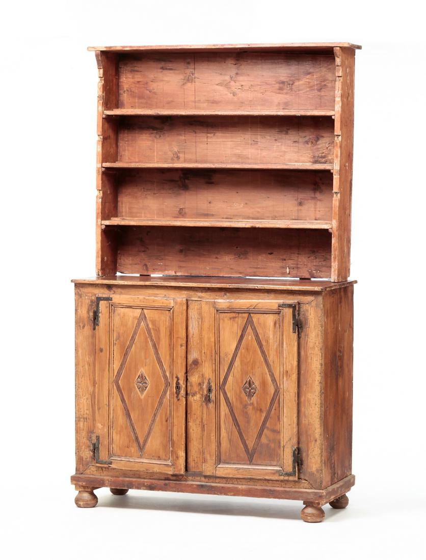 EUROPEAN OPEN PEWTER CUPBOARD. (1 of 11)