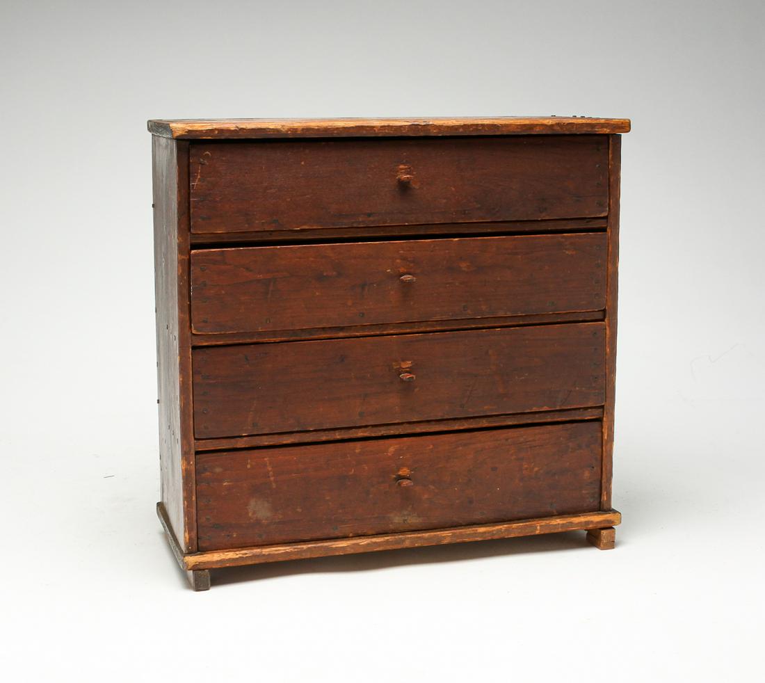 AMERICAN PAINTED CASE OF DRAWERS. (1 of 5)