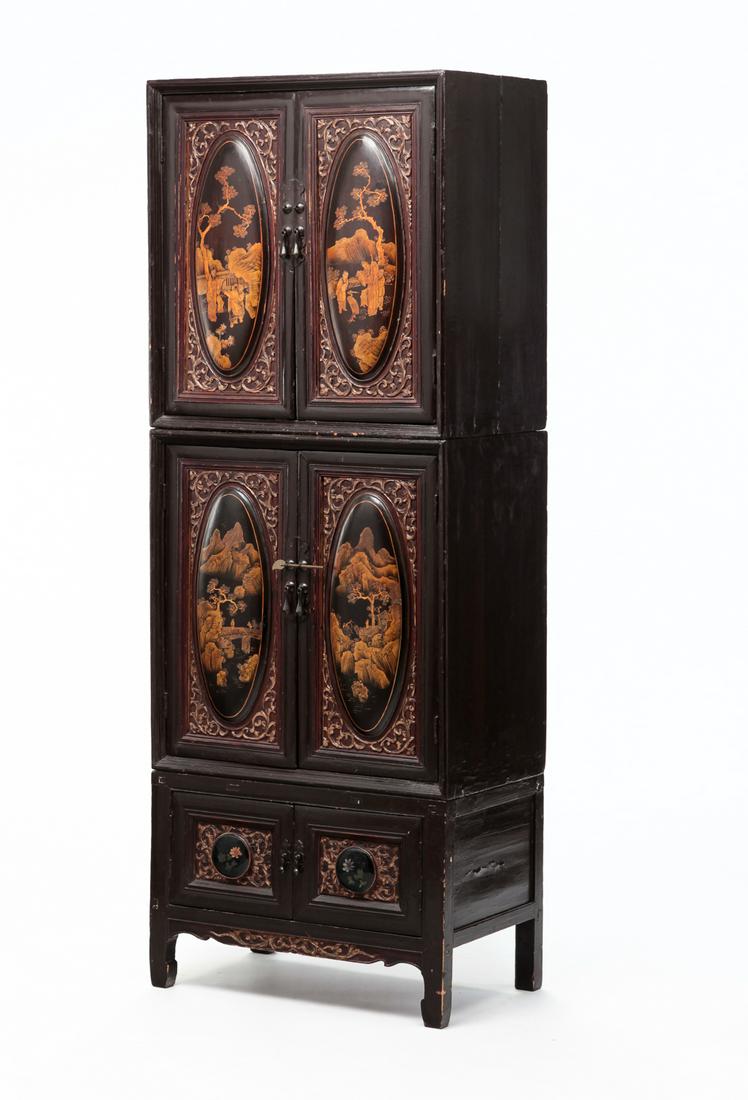 CHINESE LACQUERED CABINET. (1 of 13)