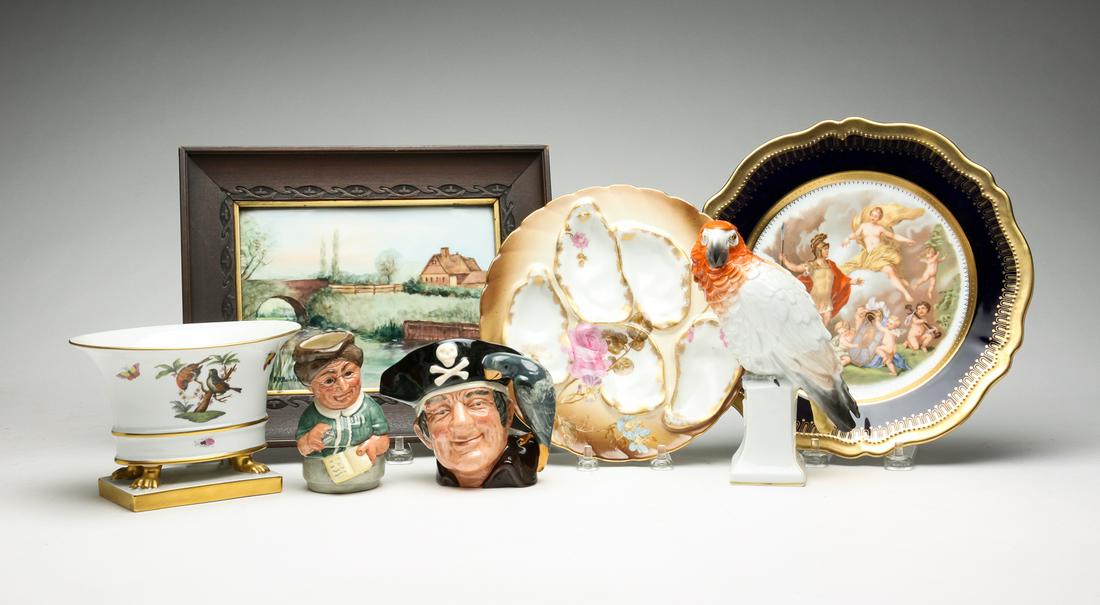 SEVEN PIECES OF EUROPEAN CHINA. (1 of 13)