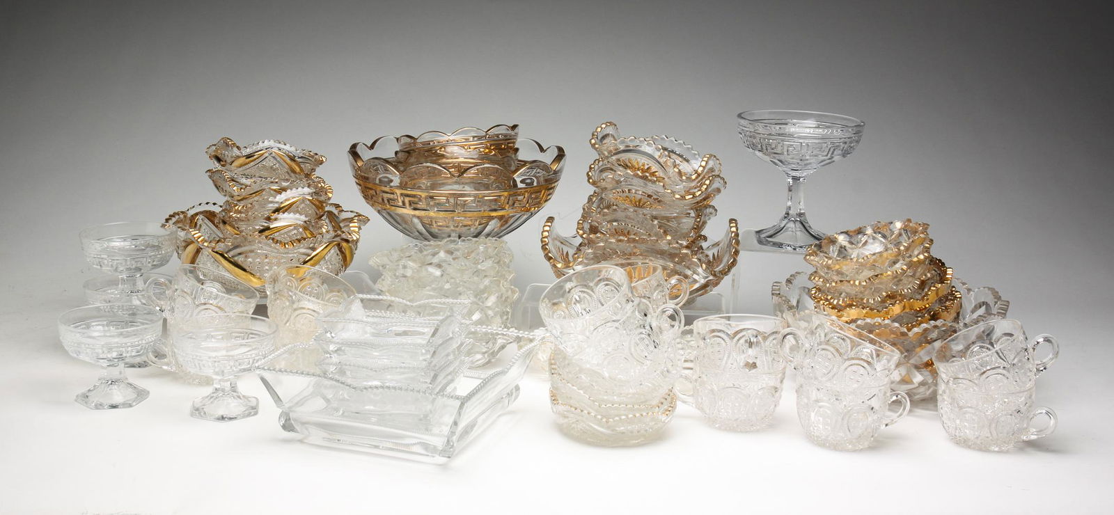 COLLECTION OF EARLY HEISEY PATTERN GLASS. (1 of 5)
