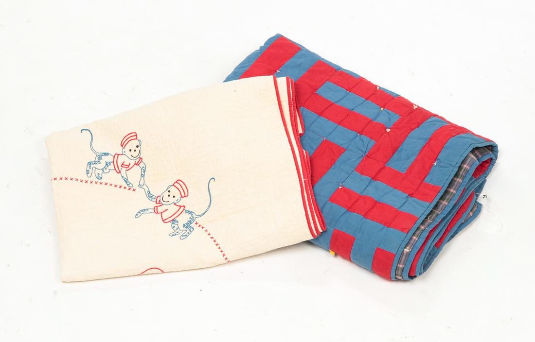 TWO AMERICAN YOUTH QUILTS. (1 of 8)