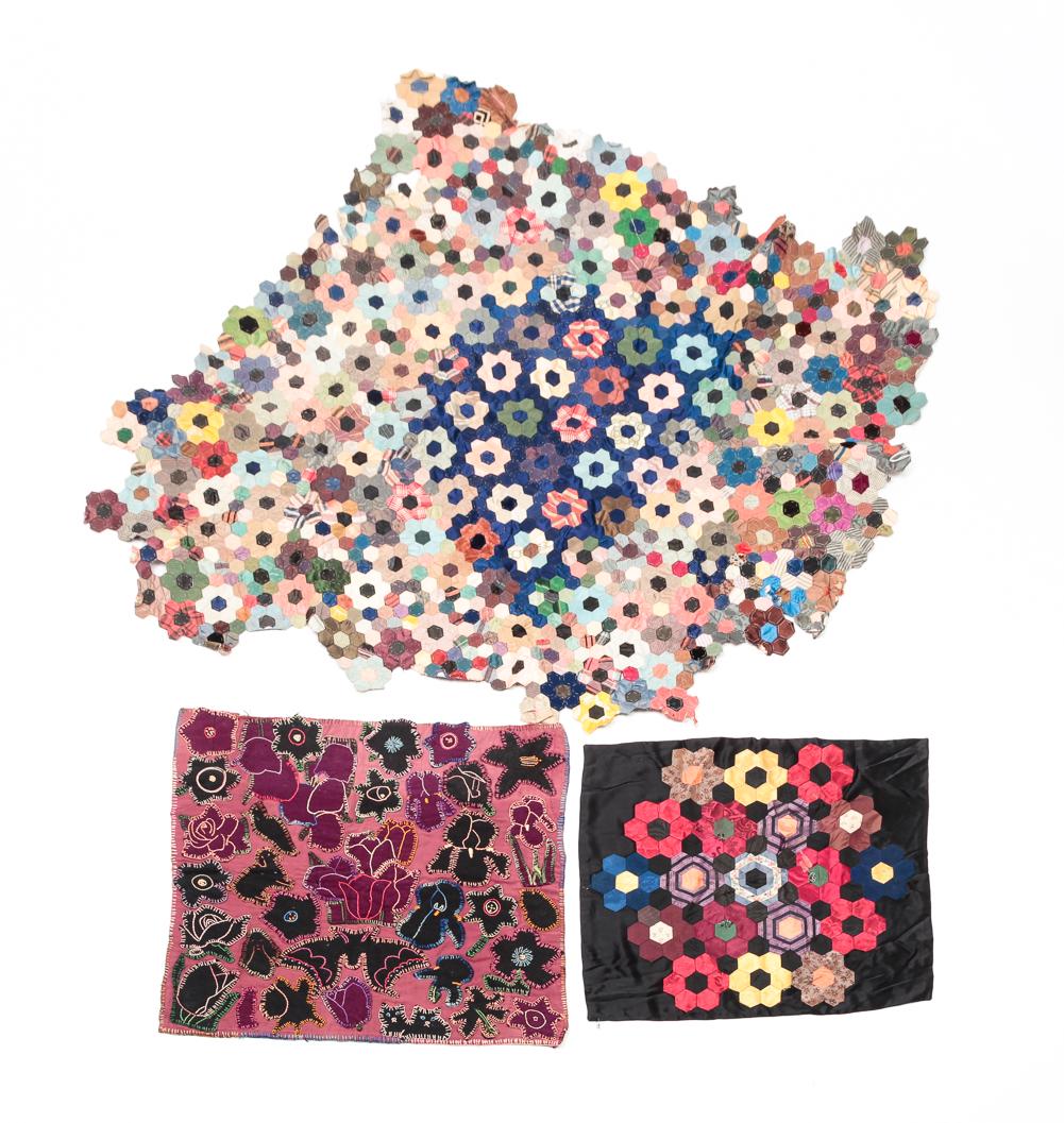 THREE AMERICAN QUILTS AND TOP. (1 of 6)
