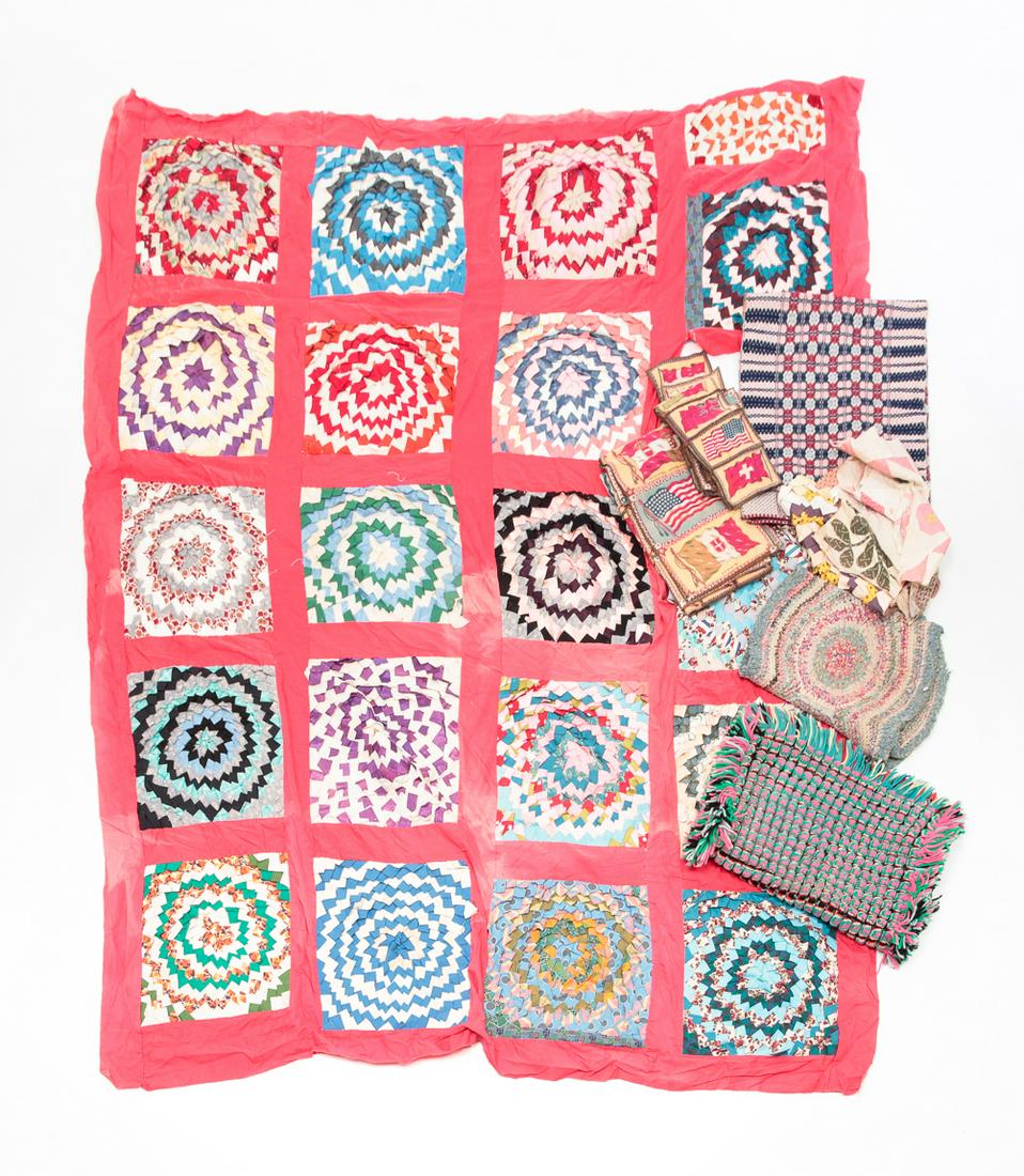 GROUP OF TEXTILES INCLUDING FLAG CIGAR PREMIUMS. (1 of 7)