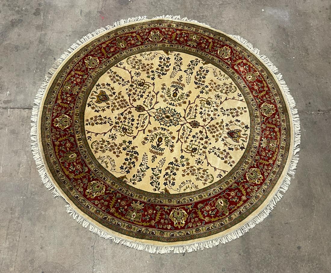 INDO-PERSIAN ROUND RUG. (1 of 5)