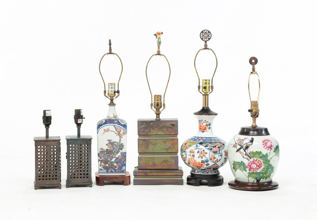 SIX CONTEMPORARY TABLE LAMPS. (1 of 15)