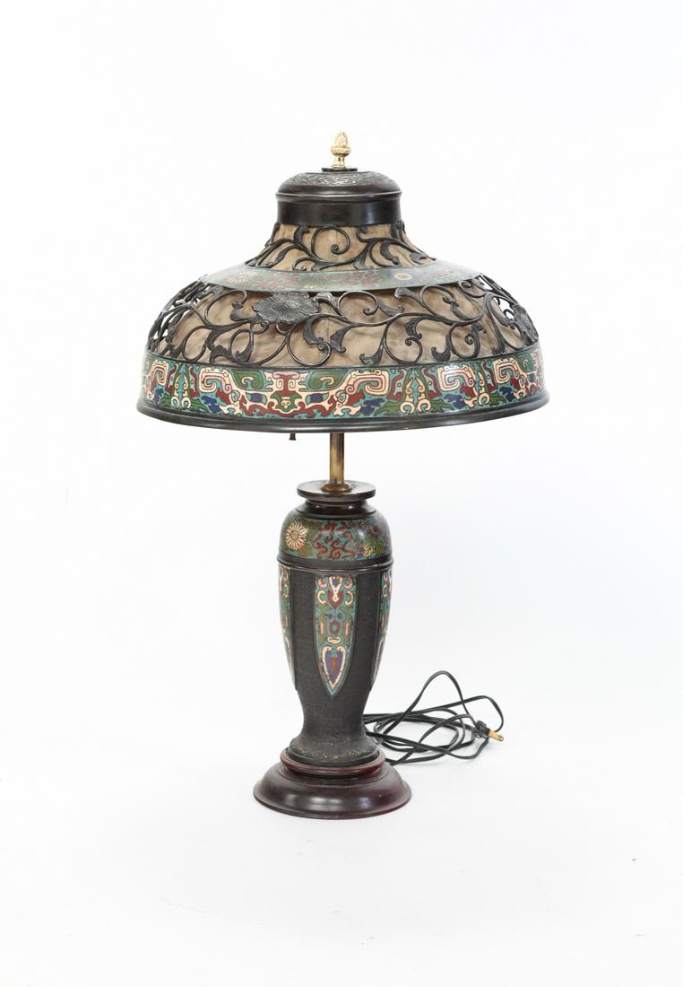 CHAMPLEVE TABLE LAMP. (1 of 6)