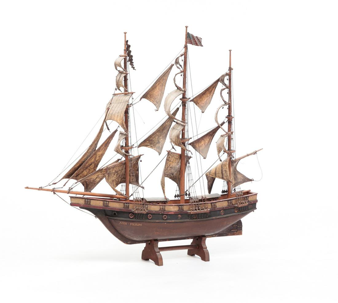 GERMAN MODEL OF SAILING SHIP ANN McKIM. (1 of 8)