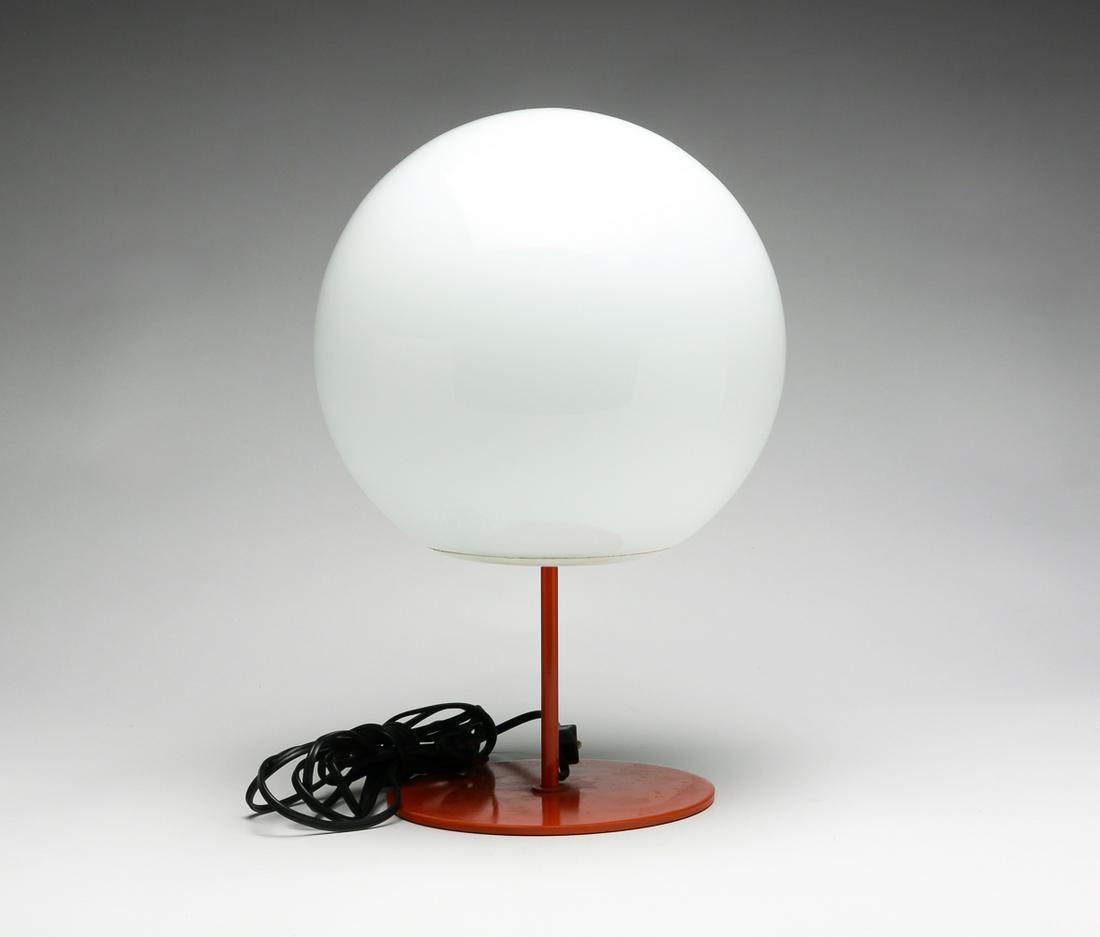 POLISH MID CENTURY MODERN ATOMIC ORANGE LAMP. (1 of 4)