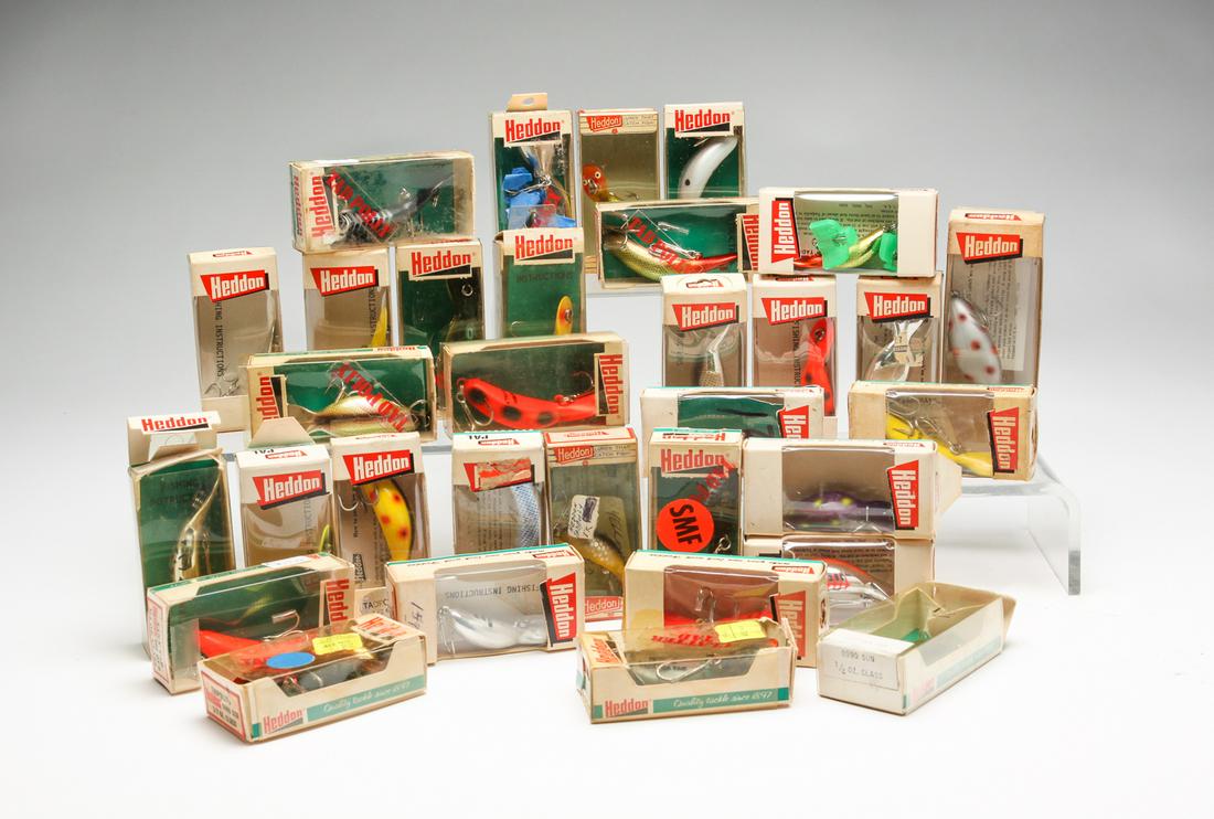 THIRTY-SIX HEDDON FISHING LURES. (1 of 4)