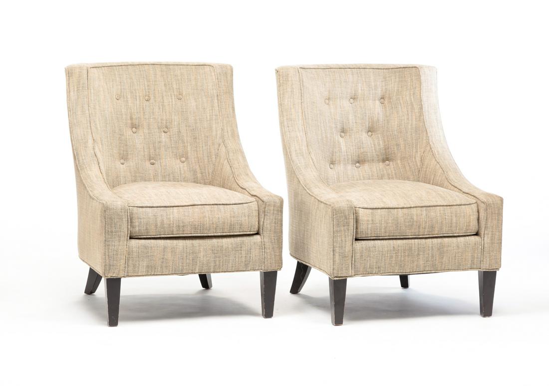 PAIR OF CONTEMPORARY CLUB CHAIRS. (1 of 5)