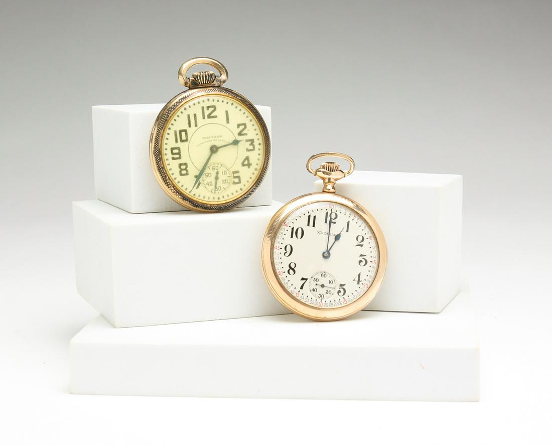 TWO AMERICAN 16 SIZE POCKET WATCHES. (1 of 7)