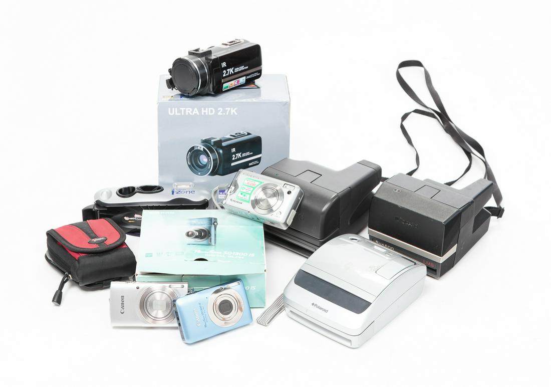 ASSORTED CAMERAS AND CAMCORDERS. (1 of 7)