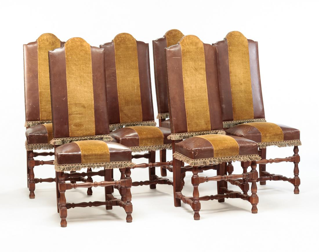 SIX EUROPEAN RENAISSANCE REVIVAL DINING CHAIRS. (1 of 7)