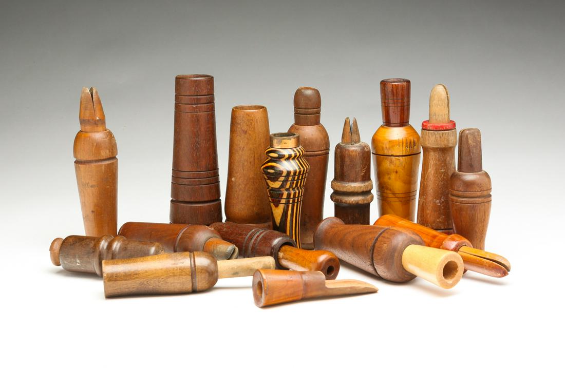 GROUP OF WOODEN DUCK CALLS. (1 of 4)