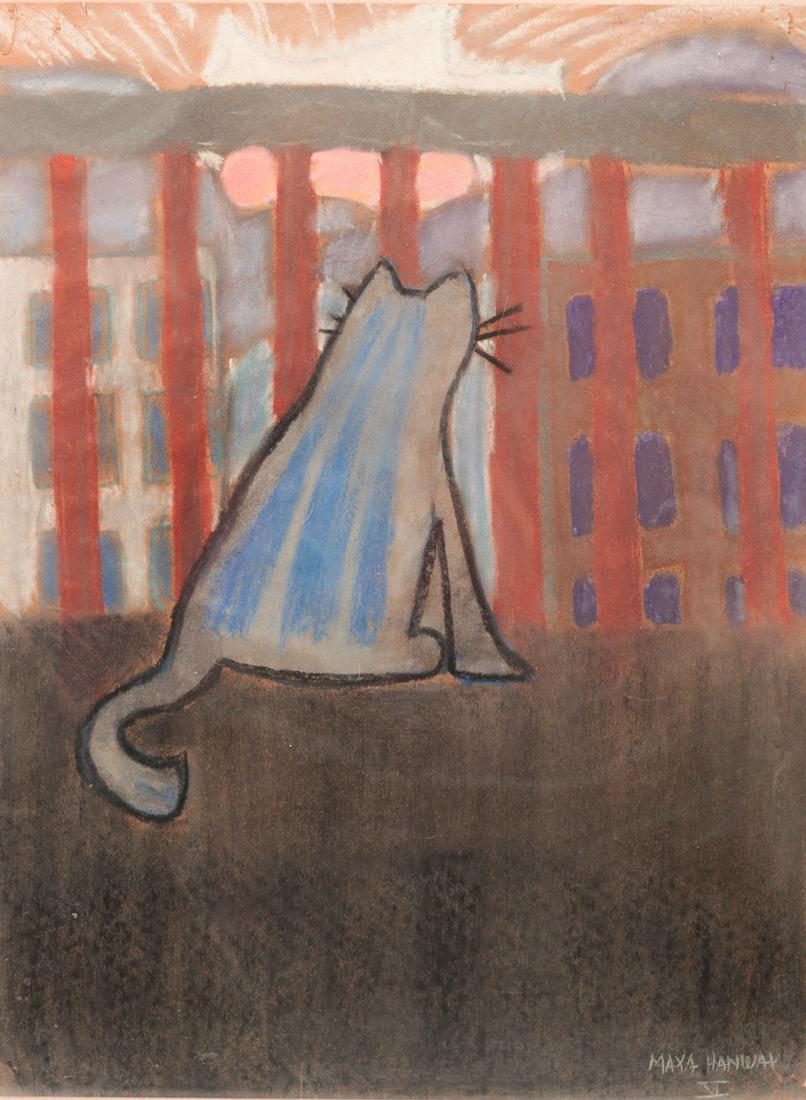 FRAMED SIGNED OIL PASTEL. (1 of 4)