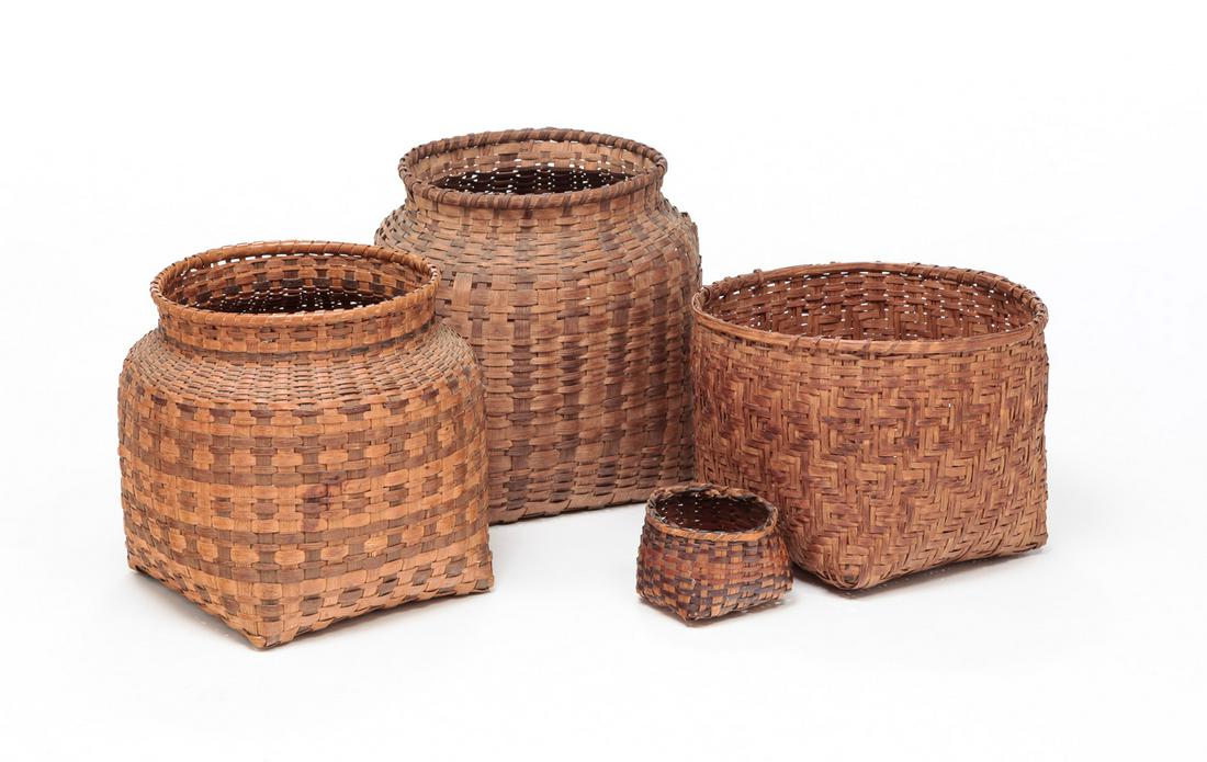 FOUR AMERICAN BASKETS. (1 of 4)