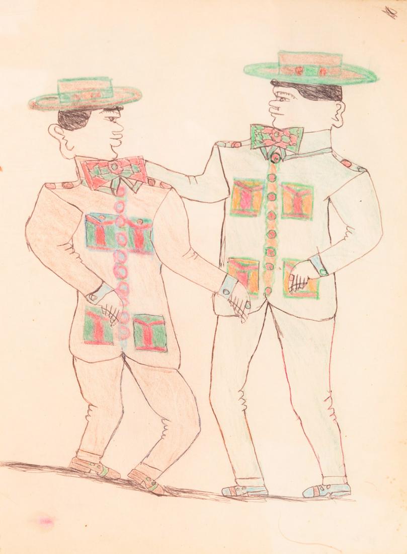 FRAMED REV. L. T. THOMAS DRAWING. (1 of 3)