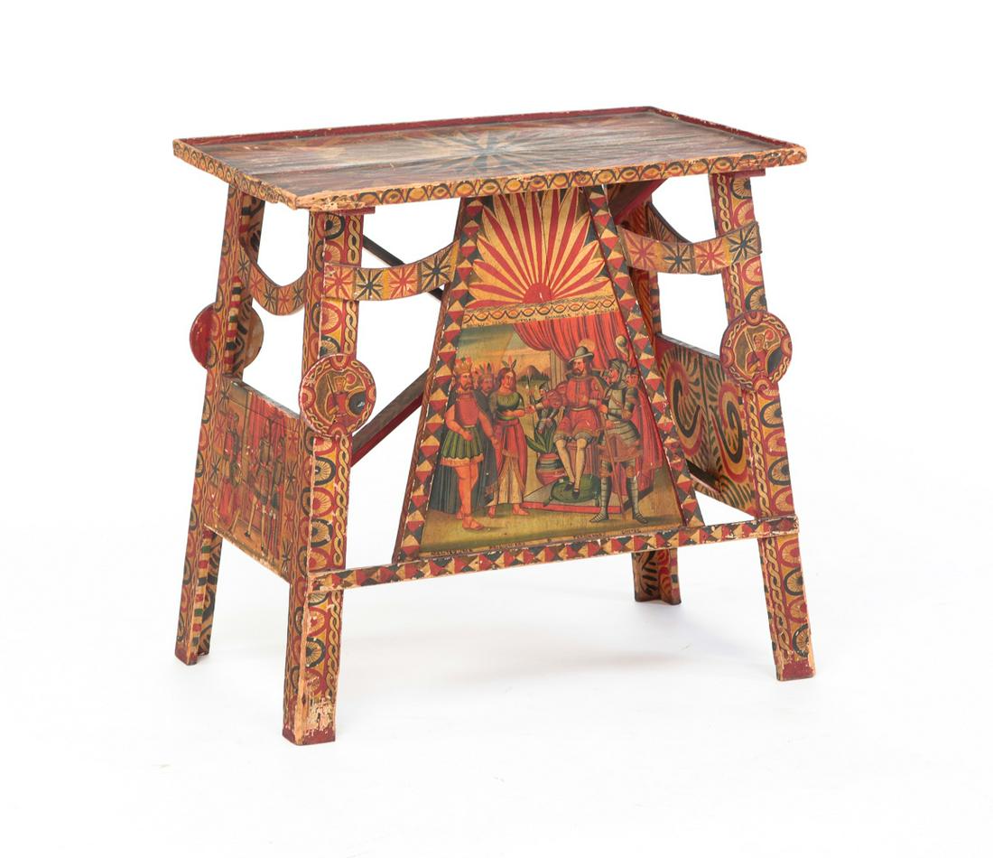 SICILIAN SCENIC DECORATED STAND. (1 of 5)