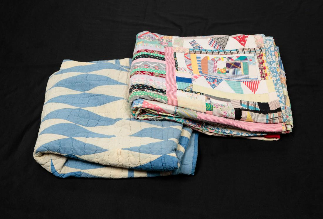 TWO AMERICAN PIECEWORK QUILTS. (1 of 13)