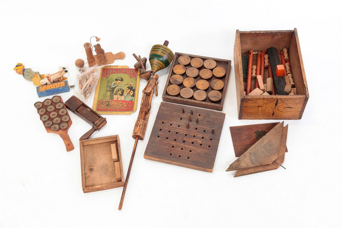 GROUP OF WOODEN GAMES AND TOYS. (1 of 5)