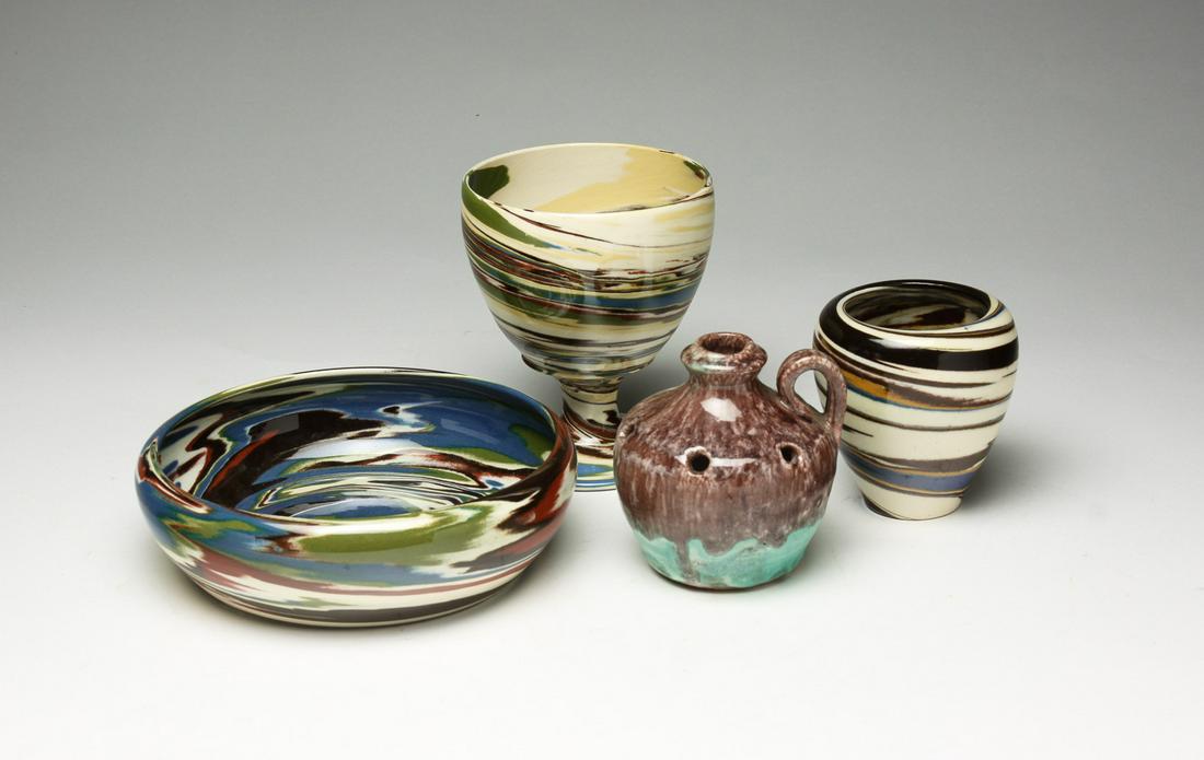 FOUR PIECES OF AMERICAN ART POTTERY. (1 of 5)