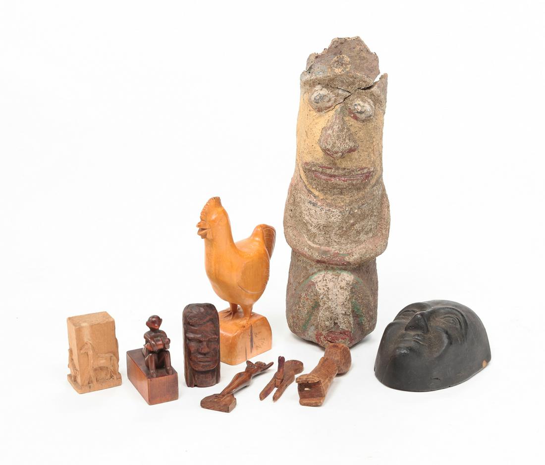 GROUP OF FOLK ART FIGURES. (1 of 6)