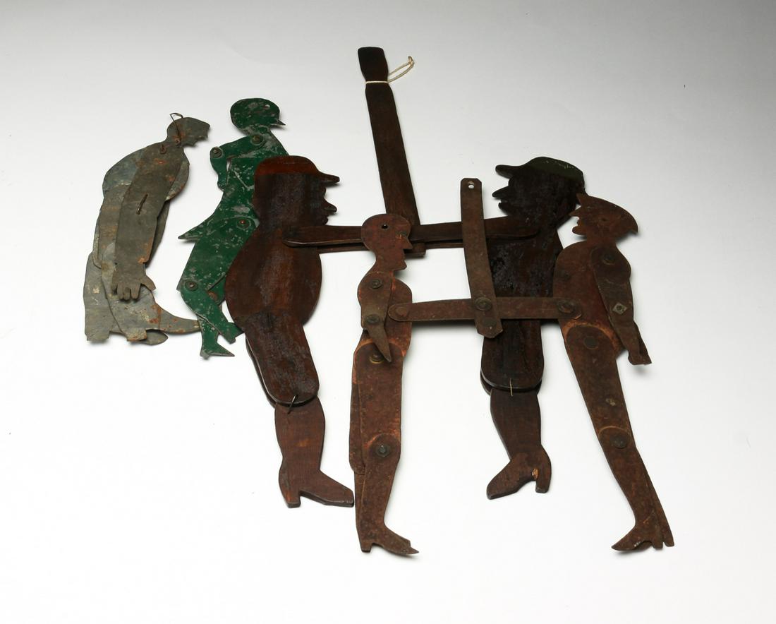 FOUR FOLK ART DANCING MEN TOYS. (1 of 1)