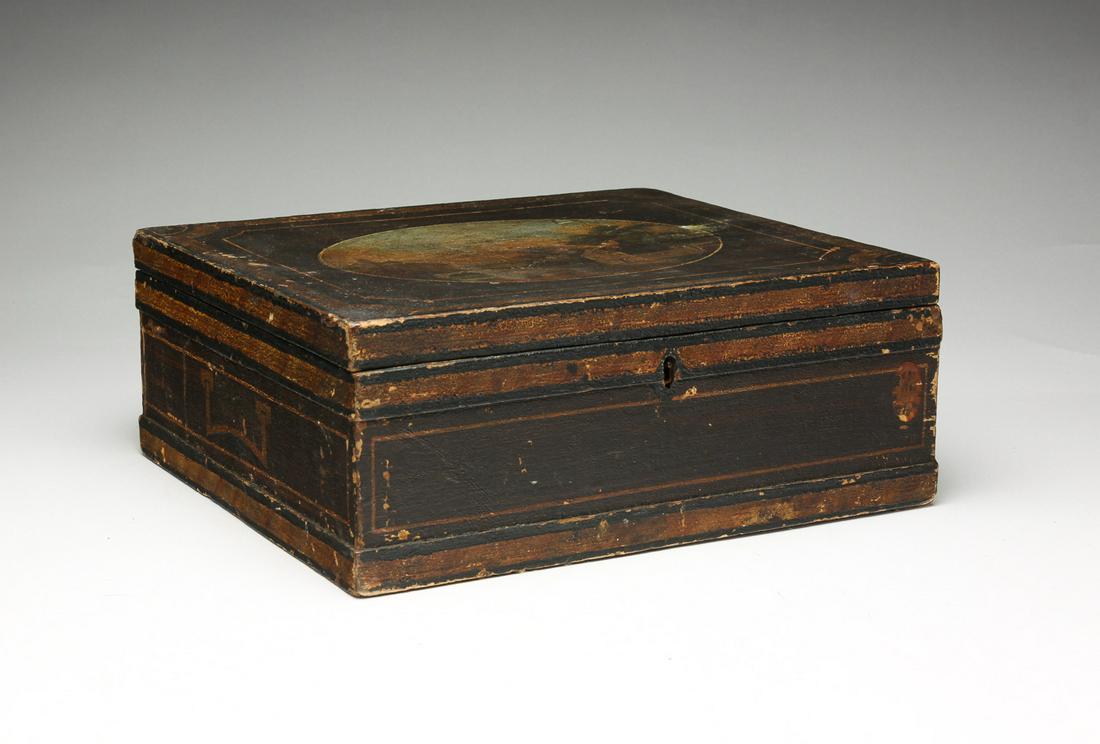 ENGLISH SCHOOLGIRL'S PAINTED JEWELRY BOX. (1 of 7)