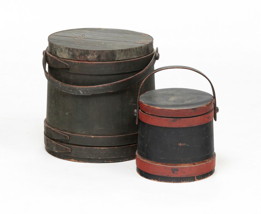 TWO AMERICAN PAINTED FIRKINS. (1 of 5)