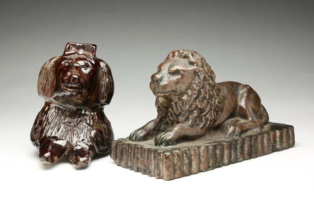 AMERICAN LION AND A DOG BANK. (1 of 7)