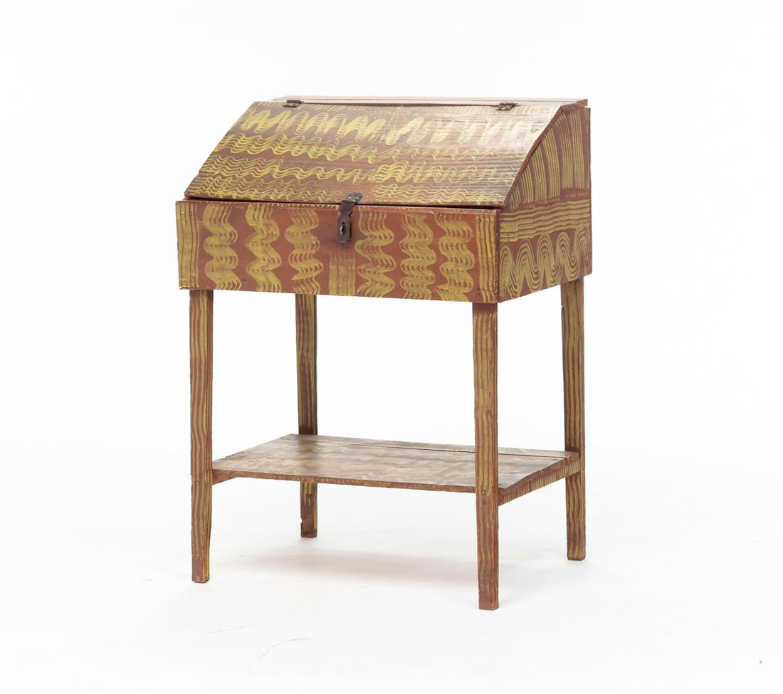 AMERICAN FOLKSY DECORATED YOUTH DESK. (1 of 6)