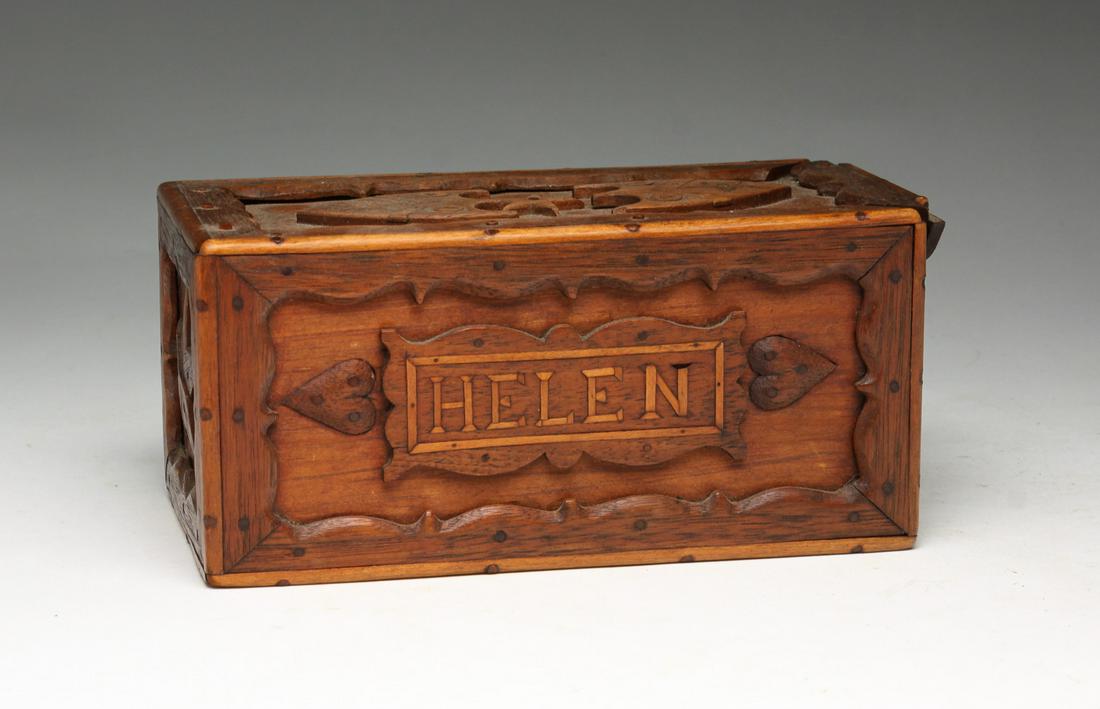 AMERICAN VICTORIAN SLIDE LID BOX. (1 of 4)