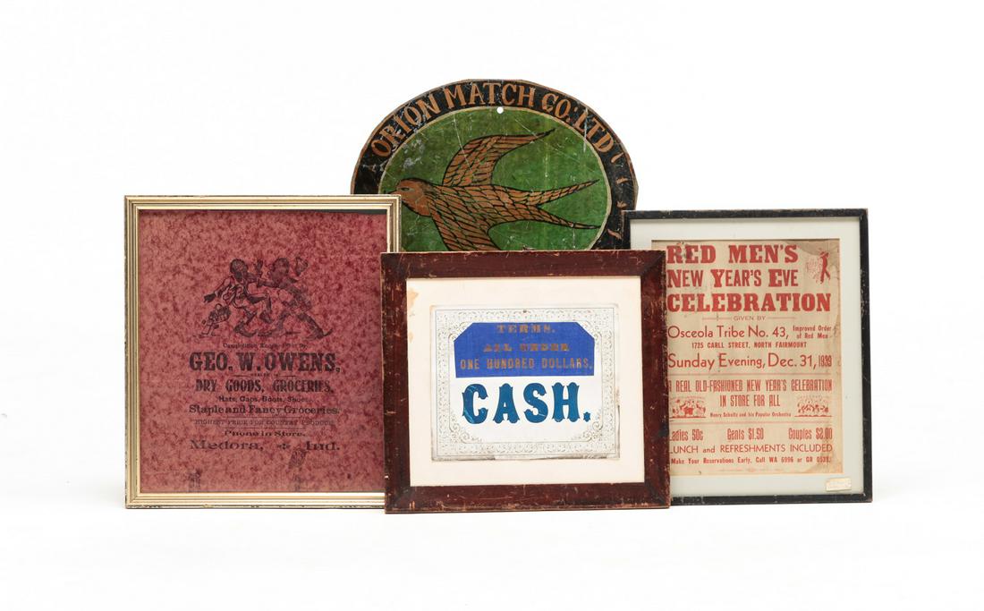 FOUR PIECES OF ADVERTISING. (1 of 6)