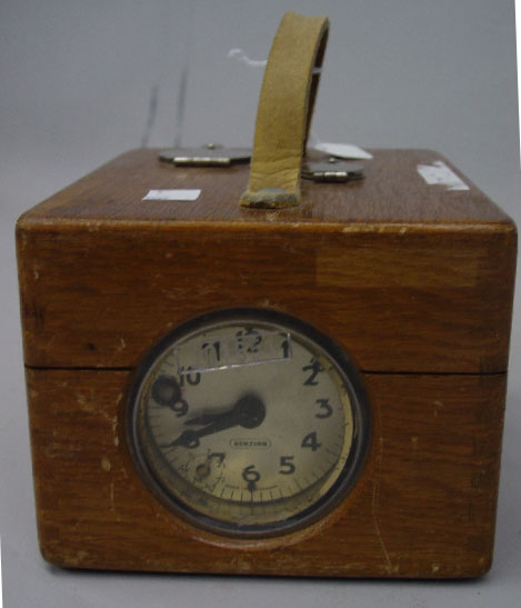 GERMAN HOMING PIGEON CLOCK. Signed "Benz