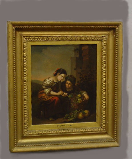 OIL ON TIN. Well-done genre scene of you