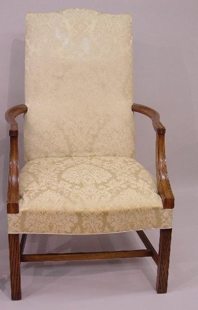 CHIPPENDALE STYLE LOLLING ARMCHAIR. Mahog