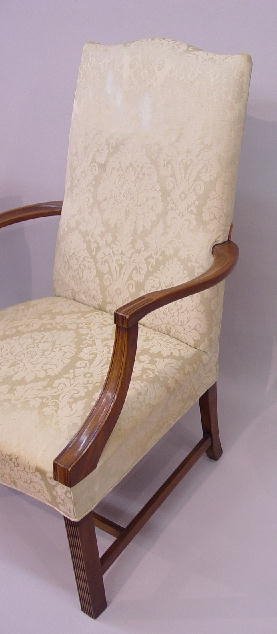 CHIPPENDALE STYLE LOLLING ARMCHAIR. Mahog - 2