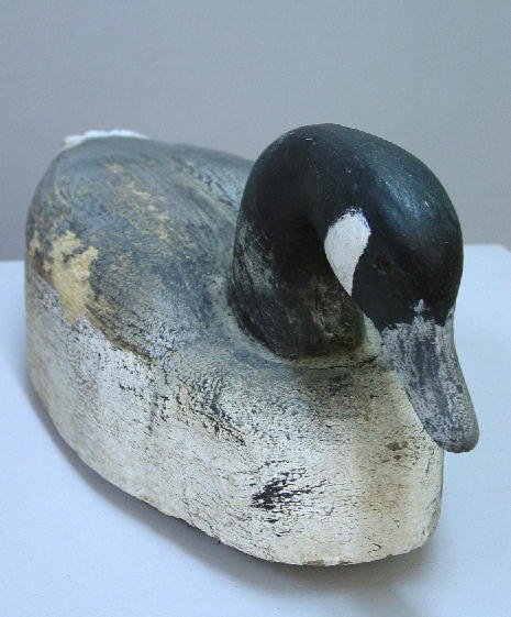 CANADIAN GOOSE DECOY. Worn black and whit - 3