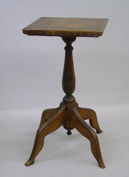 FOLK ART CANDLESTAND. Laminated hardwood