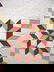 378: COTTON PIECED QUILT. Broken Star with zigzag bord - 2