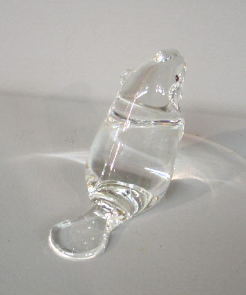 "STEUBEN" CRYSTAL BEAVER. Light cranberry eyes. Etc - 2