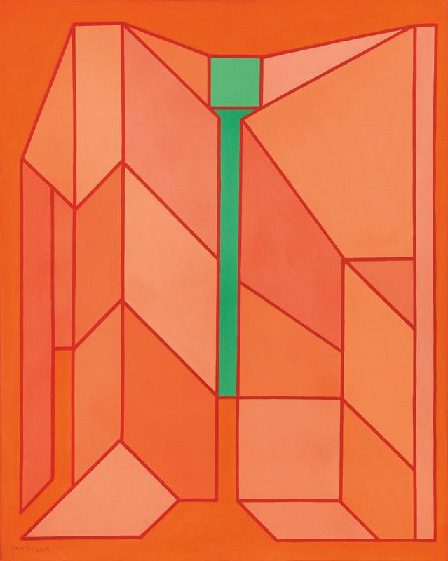 Achille Perilli: Achille Perilli (Roma 1927) Il congiuntivo triste, 2008 Tecnica mista su tela cm. 81x65 Firma e data in basso a sinistra: Perilli 2008; firma, titolo e data al verso sulla tela: Achille Perilli / Il c