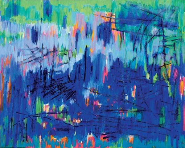 Antonio Corpora: Acrilico su tela cm. 130,5x162,5 Firma in basso a destra: Corpora; firma, titolo e data al verso sulla tela: Corpora / Bagliori sul Mare Egeo 1990. Storia Collezione privata, Forte dei Marmi; Collezio